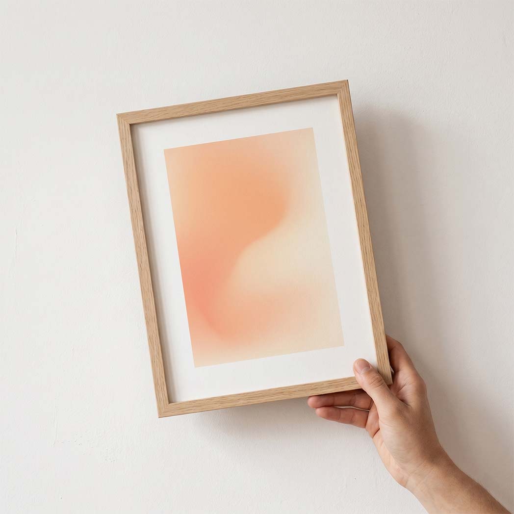 Framed art print on demand - hand holding a framed print by Papello
